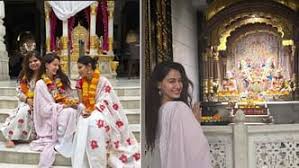 दिशा पाटनी ने जन्मदिन पर लिया राधा-कृष्ण का आशीर्वाद, मौनी रॉय रहीं साथ